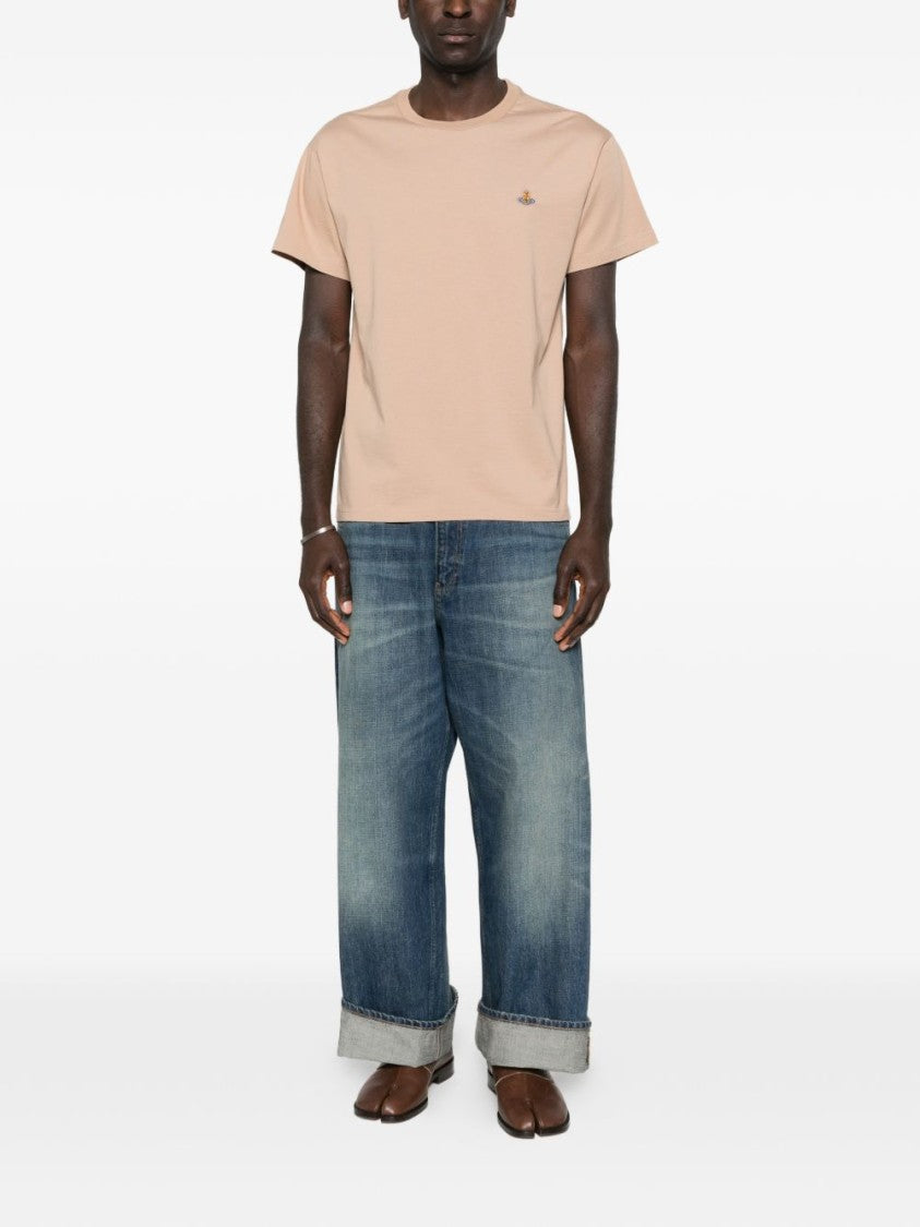 Vivienne Westwood Light Brown Orb Logo Crew Neck T-Shirt