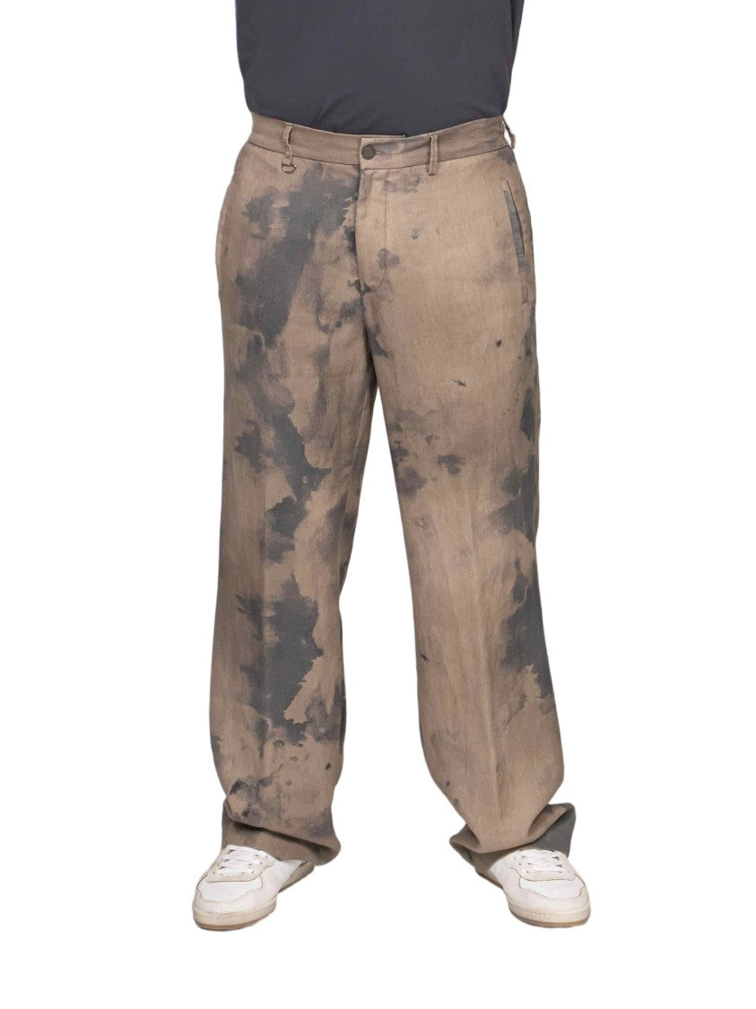 Messagerie Ethan Brown Tie-Dye Loose Straight-Leg Pants
