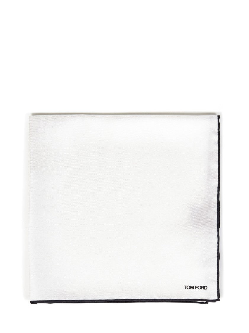 Tom Ford Silk Handkerchief With Black Borders