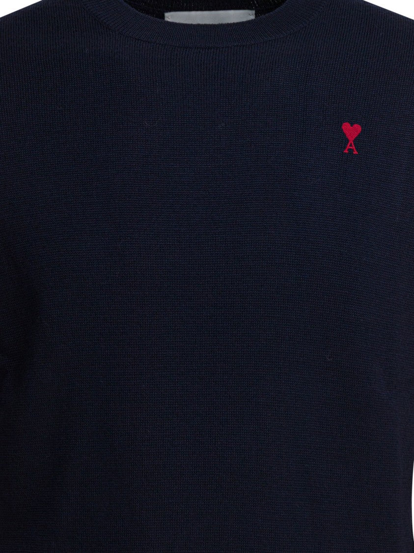 Ami Paris Classic Blue Wool Sweatshirt