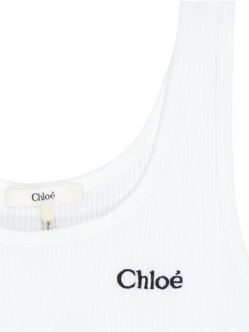 Chloé Logo Tank Top – White