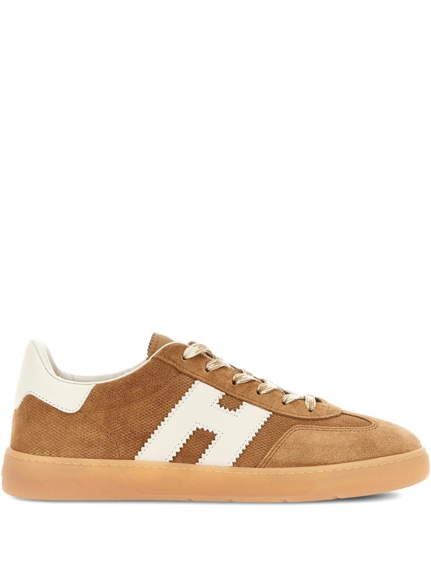 Hogan Brown Low-Top Suede Leather Logo Sneakers