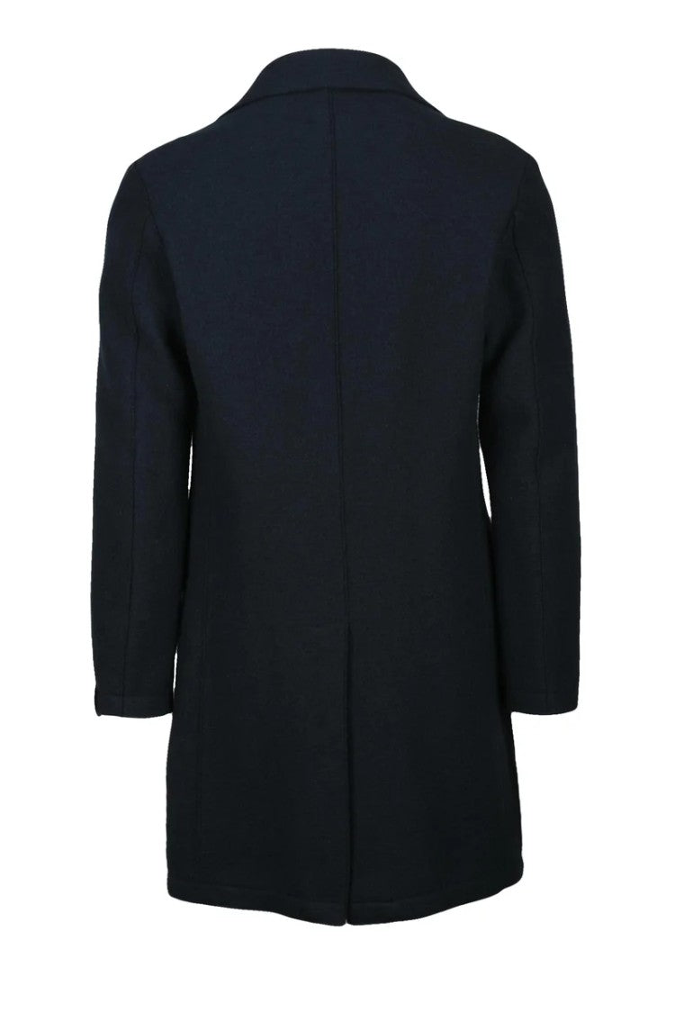 Eleventy Double-Breasted Coat - Navy Blue