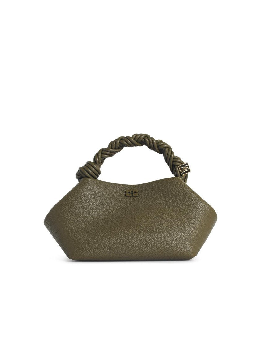 Ganni Small 'Bou' Green Hammered Leather Bag