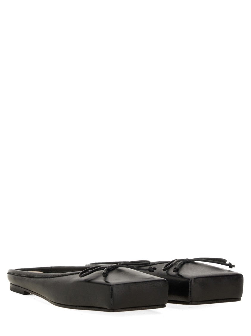 Jacquemus Black Lambskin Mules With Bow Detail