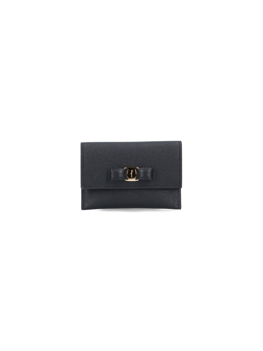 Ferragamo "Fiocco Vara" Card Holder – Black