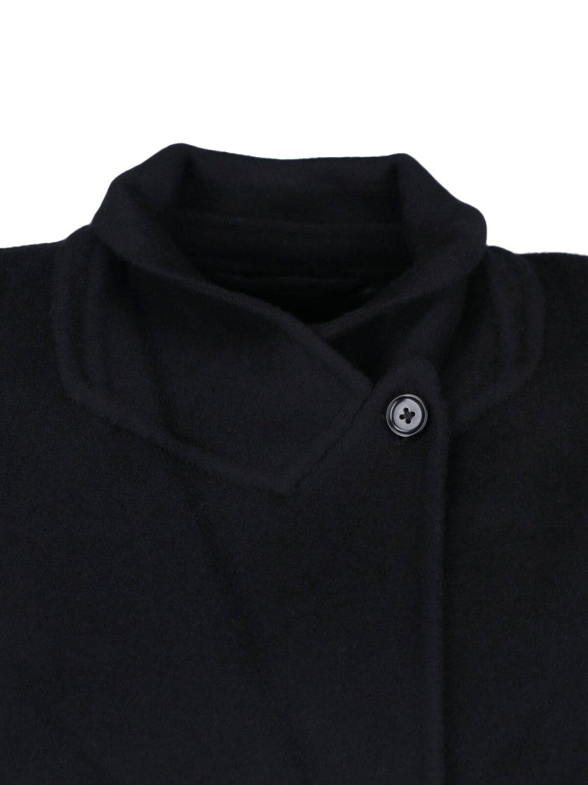 Almada Black Deja Double-Breasted Wool Cashmere Coat