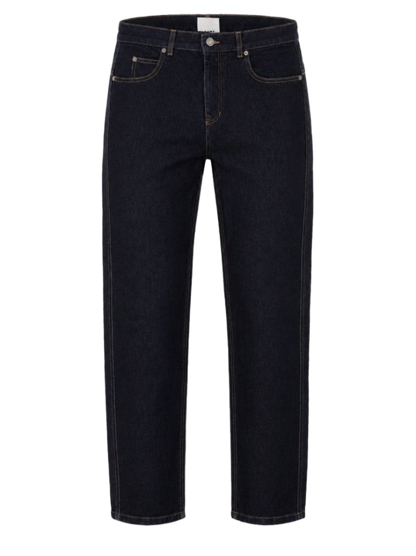 Isabel Marant Deep Blue Cotton Denim Trousers With Classic Five-Pocket Design