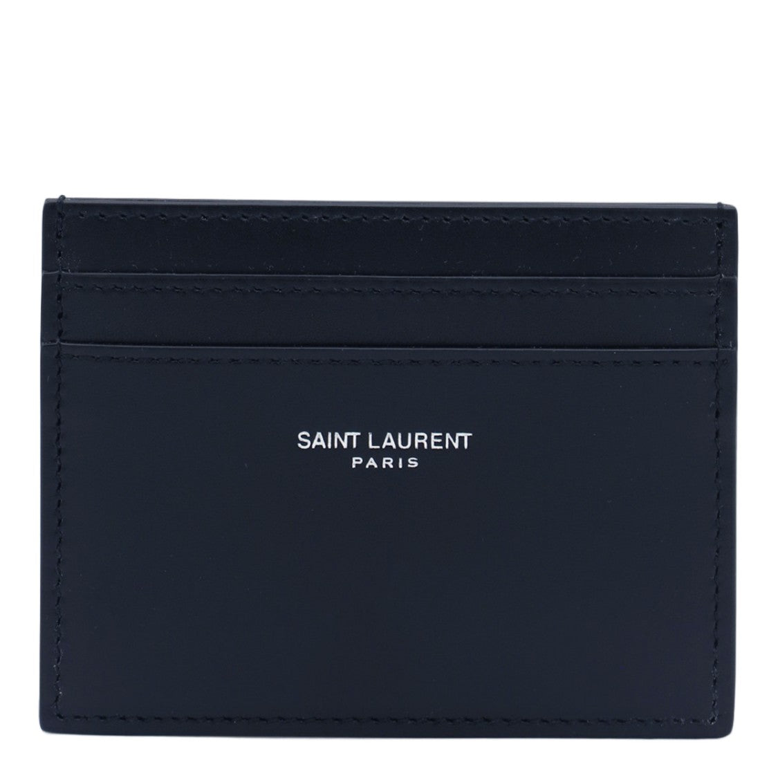 Saint Laurent Matte Black Minimalist Cardholder Wallet With Embossed Logo