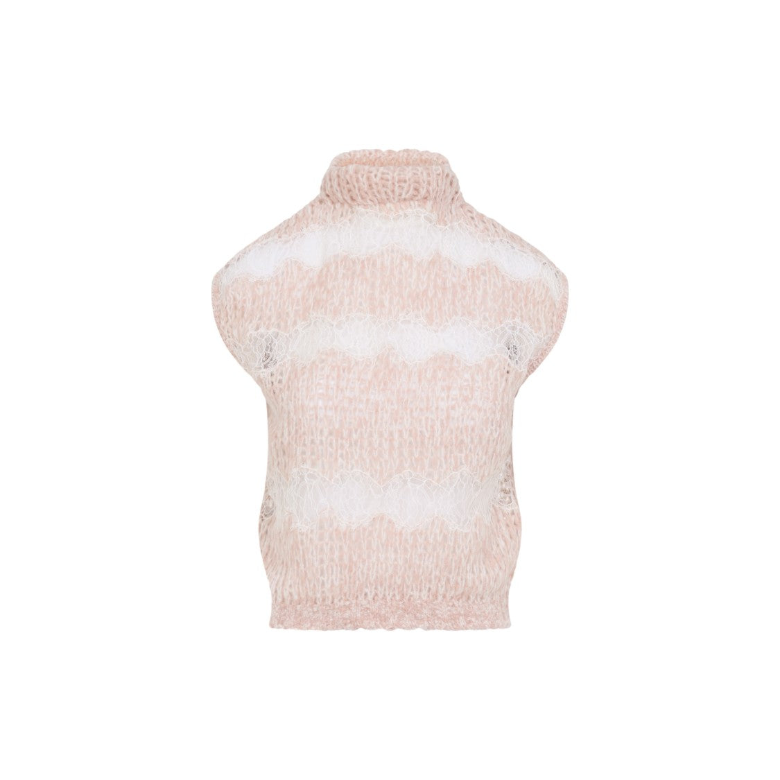 Giambattista Valli Pastel Pink High-Neck Knit Top