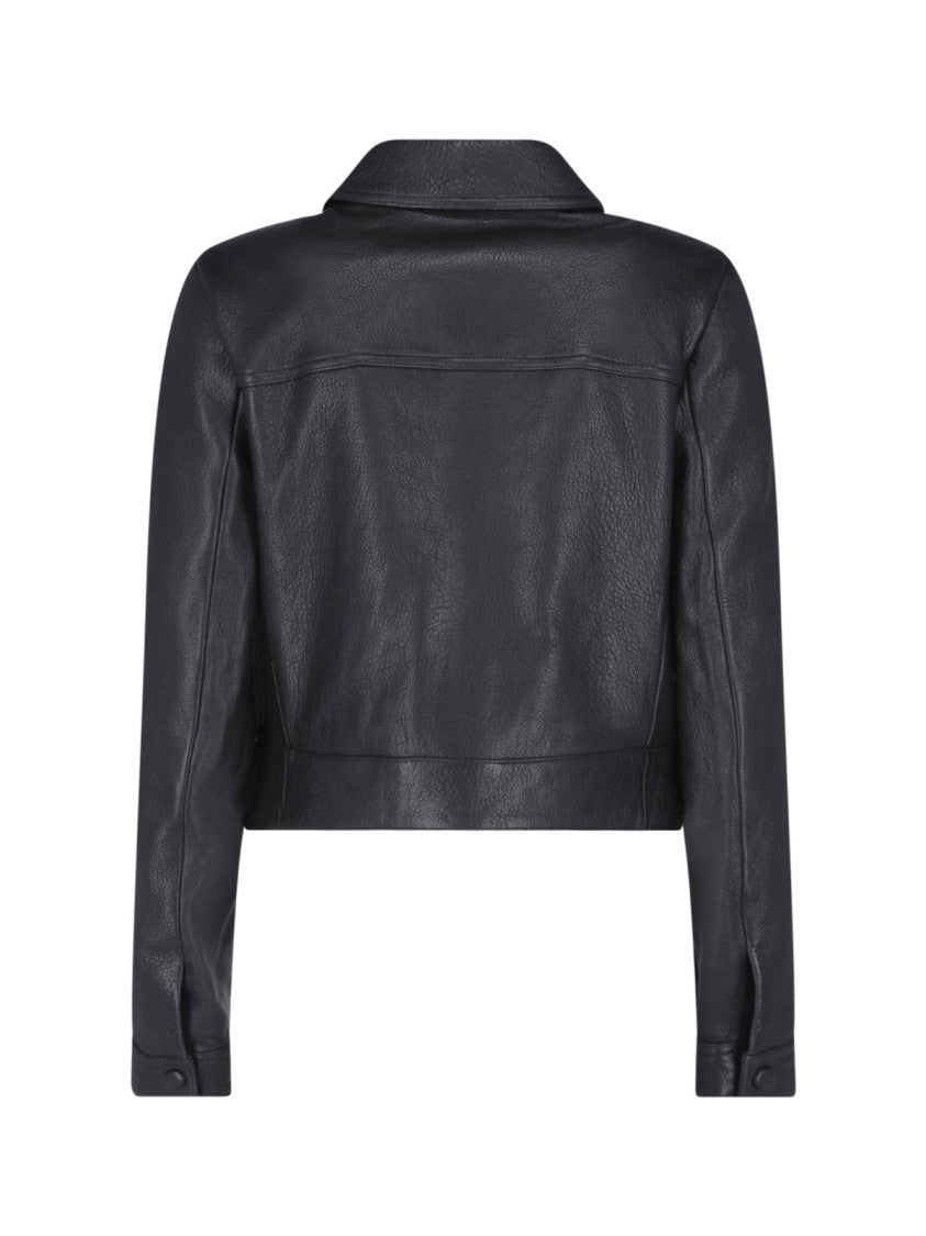 Frame Black Lambskin The Small Leather Jacket