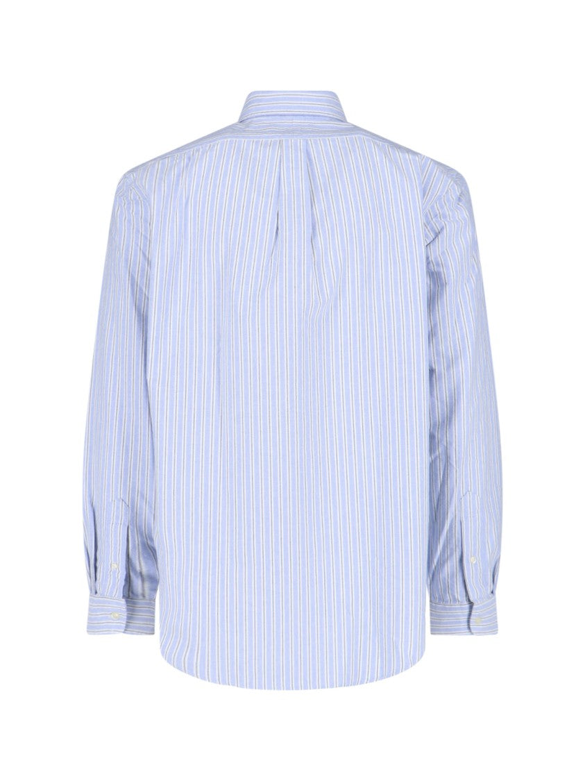 Polo Ralph Lauren Tailored-Fit Blue Button-Down Shirt With Structured Collar
