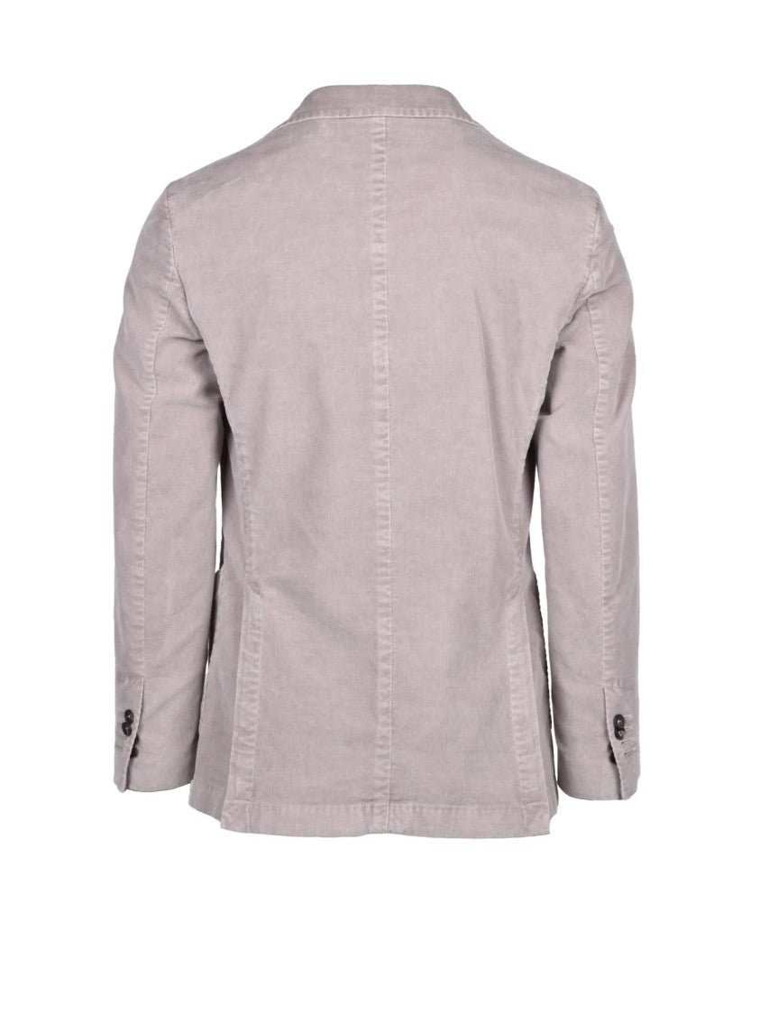 Santaniello To Magenta Beige Velvet Cotton Elastane Suit