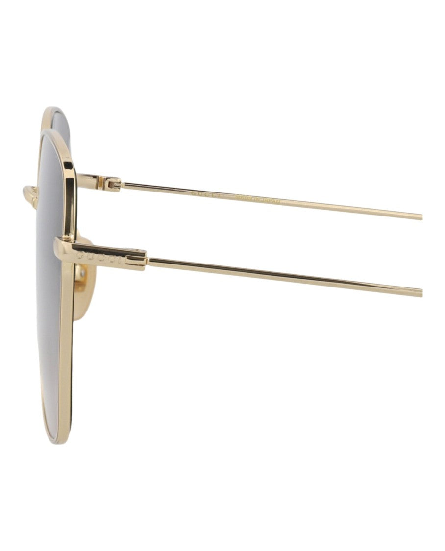 Gucci Square-Frame Metal Sunglasses