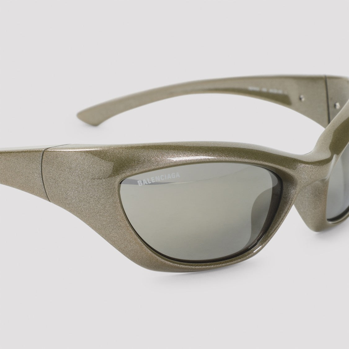 Balenciaga Wraparound Grey Acetate Sunglasses