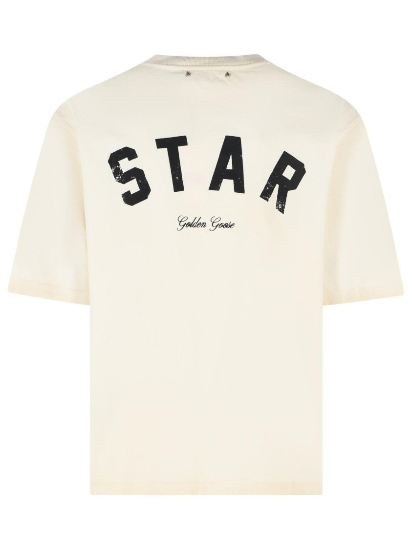 Golden Goose Uisex 'Star' Vintage White Cotton T-Shirt