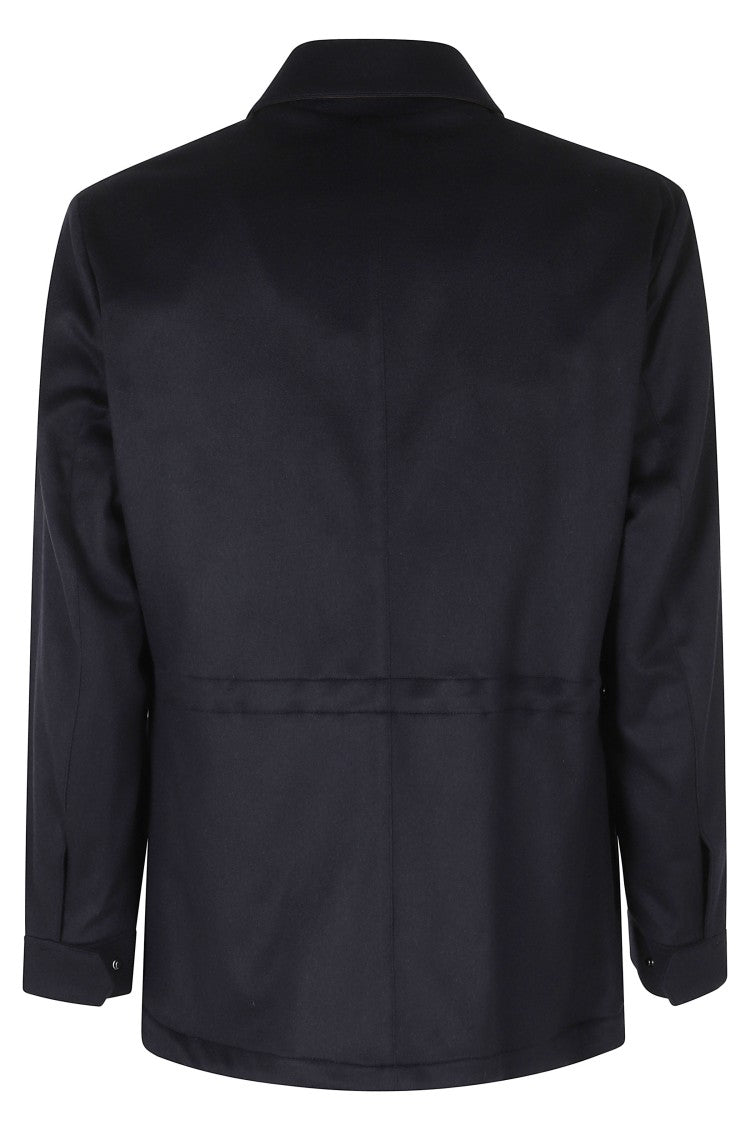 Kired Cashmere Sahariana Jacket With Triangular Flap Pockets