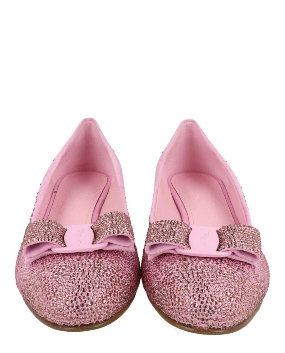 Ferragamo Vara Crystal-Embellished Pumps