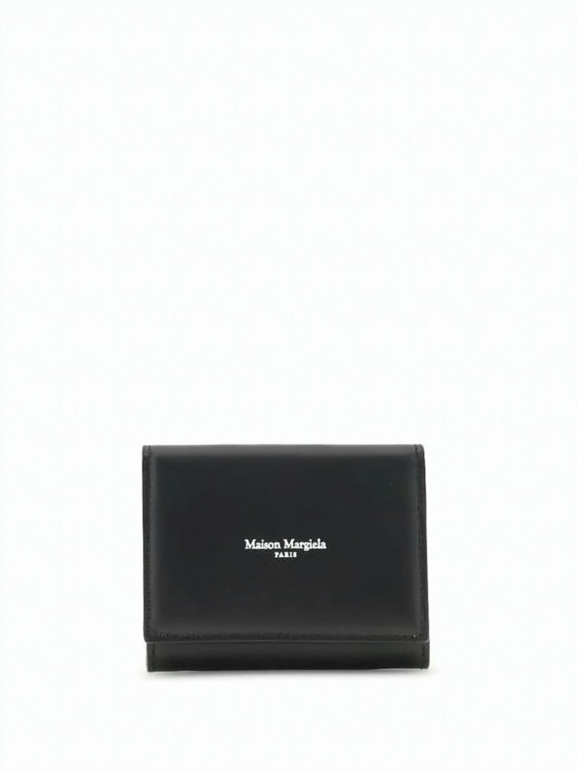 Maison Margiela Compact Calf Leather Wallet With Contrast Lambskin Lining