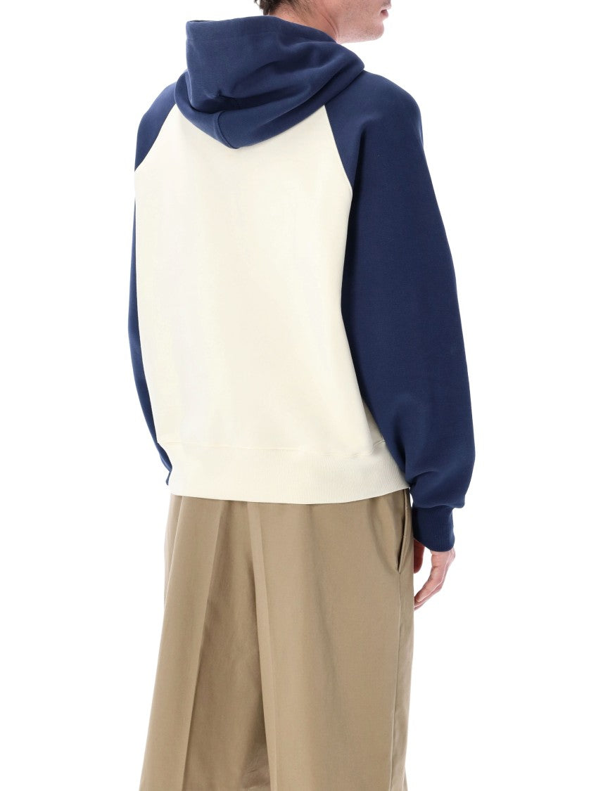 Ami Paris Bicolor Raglan Boxy Cotton Hoodie
