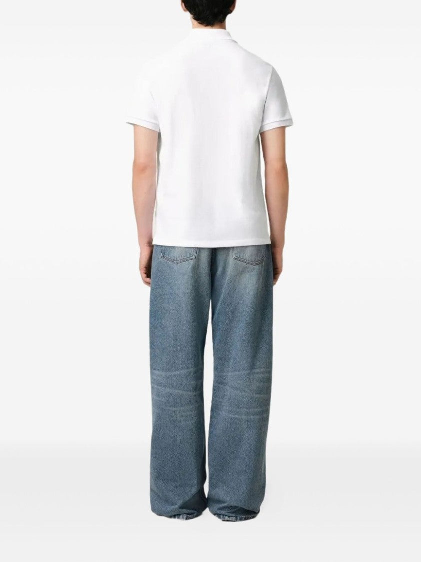 Ami Paris Chalk White Organic Cotton Piqué Polo