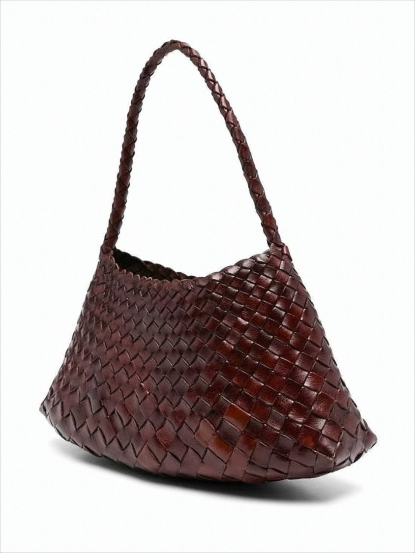 Dragon Diffusion Triangular Mini Handbag In Woven Buffalo Leather