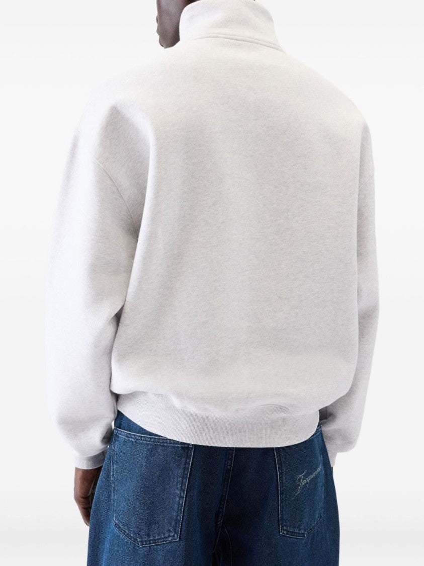Jacquemus High Collar Half-Zip Sweater With Text Patch