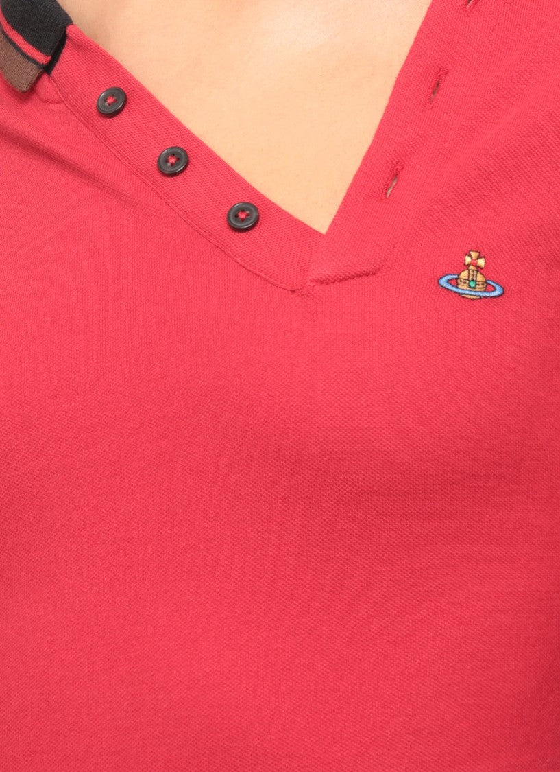 Vivienne Westwood Red Asymmetrical Ls Glory Short Sleeve Polo Shirt