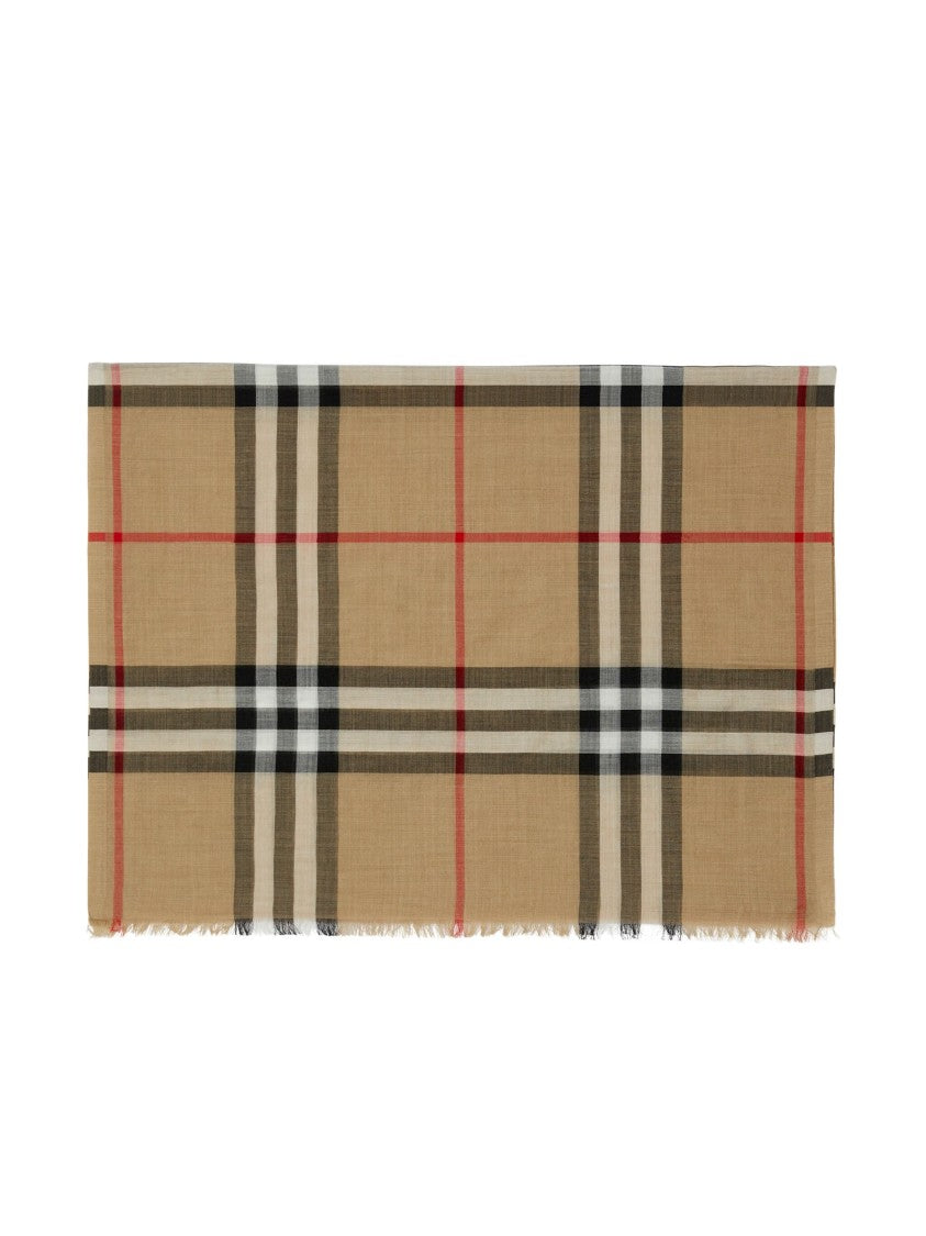 Burberry Beige Sciarpa In Lana Scarf