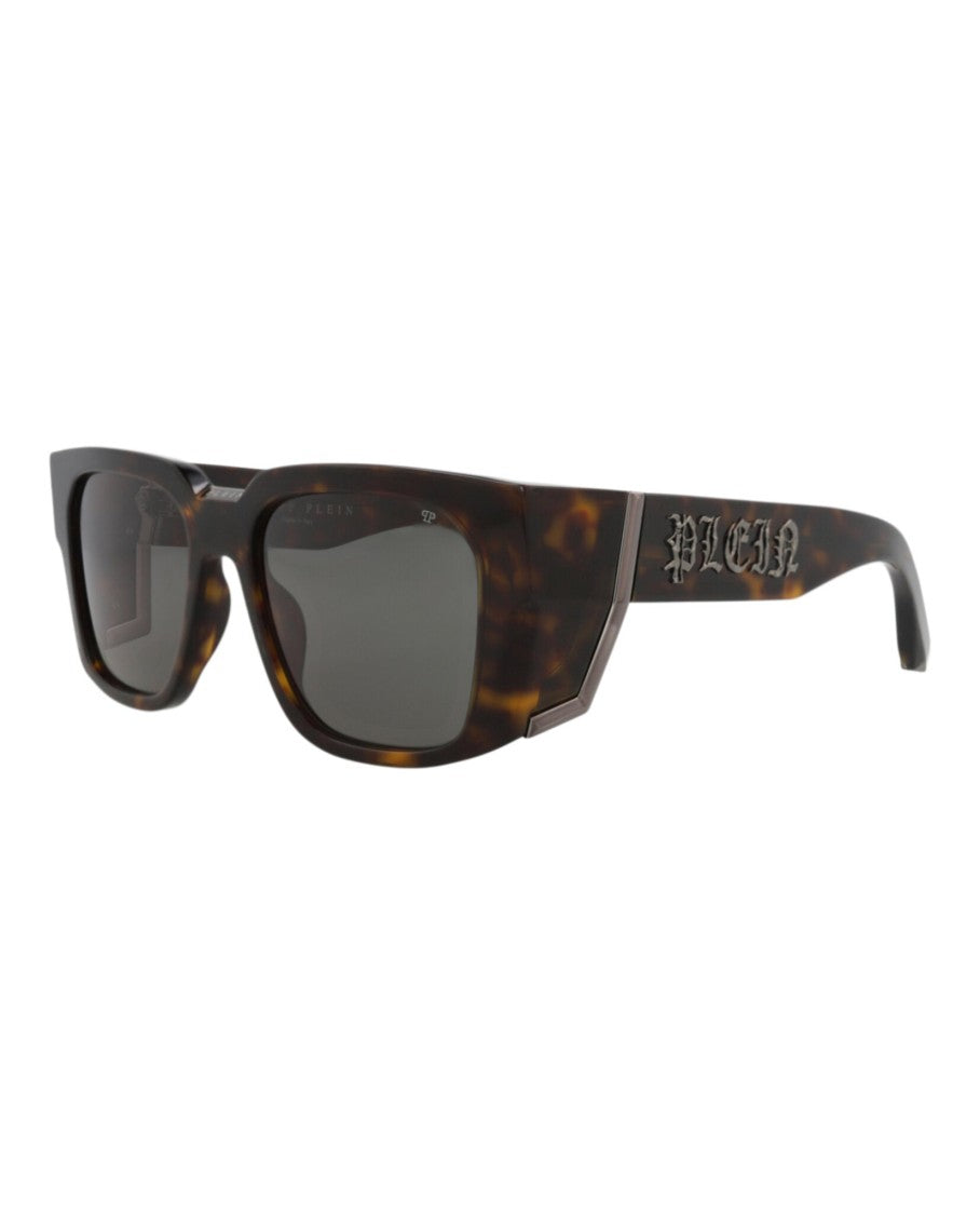 Philipp Plein Bold Square-Frame Tortoiseshell Acetate Sunglasses