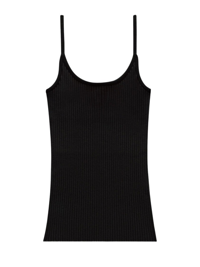 Courrèges Ribbed Slim-Fit Tank Top With Scoop Neckline And Logo Detail