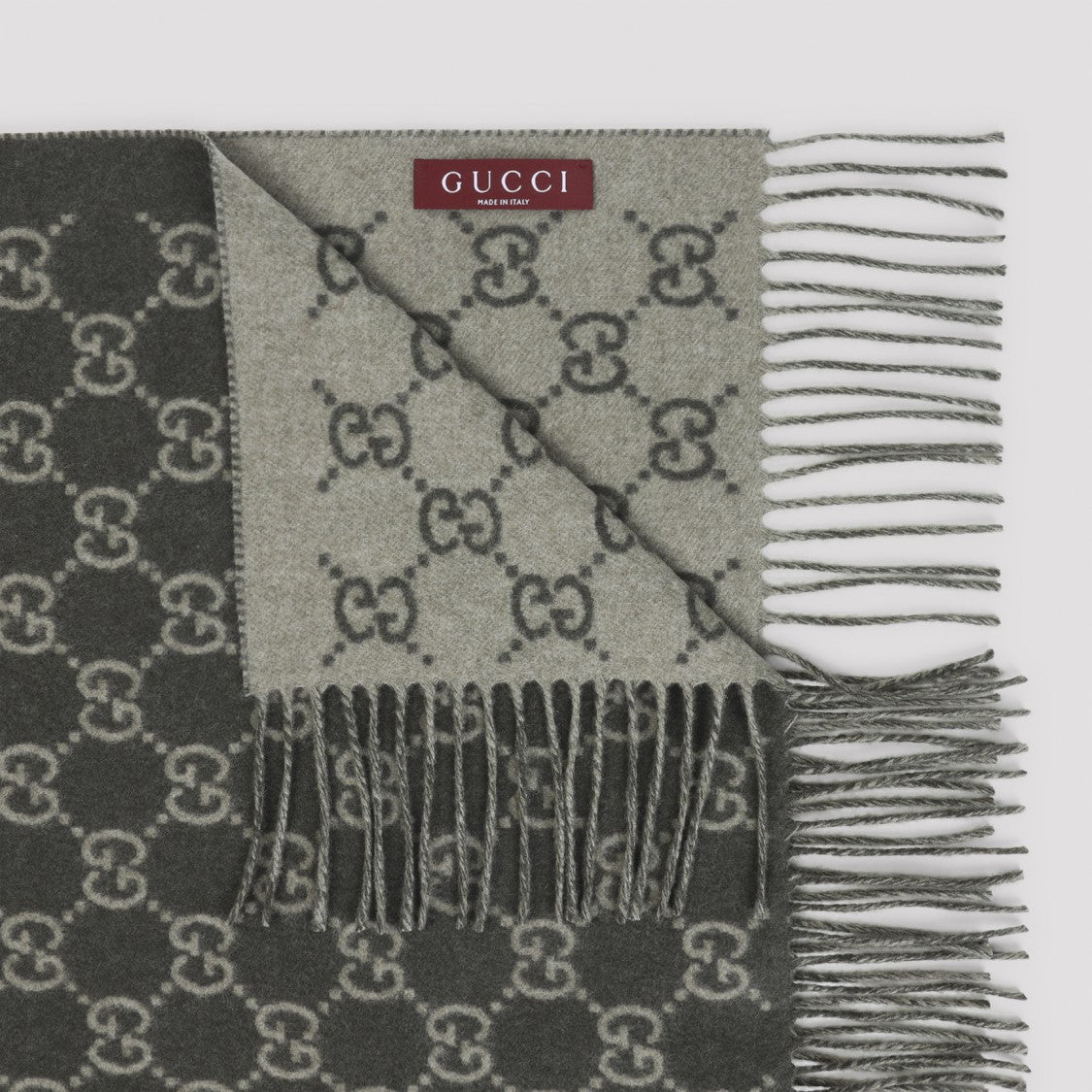 Gucci New Canvy Green Cashmere Scarf