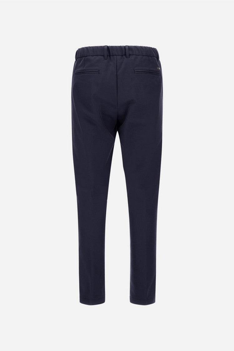 Herno Blue Polyester Pleated Trousers
