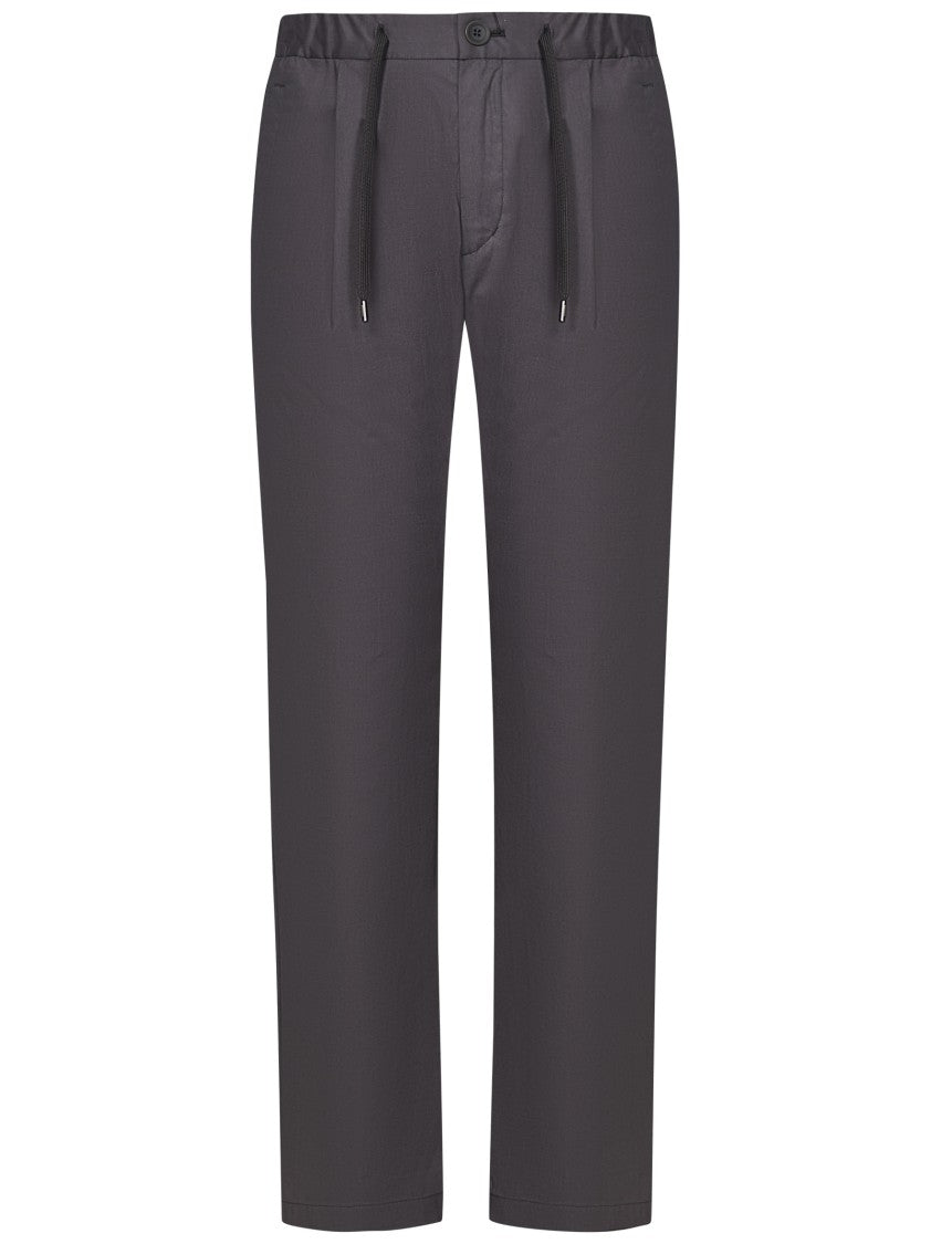 Herno Stylish Grey Trousers With Elasticated Waistband