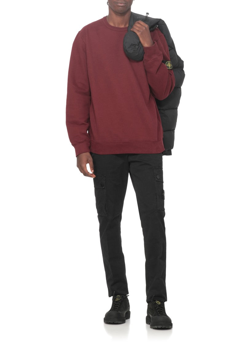 Stone Island Bordeaux Stone Island Cotton Sweatshirt