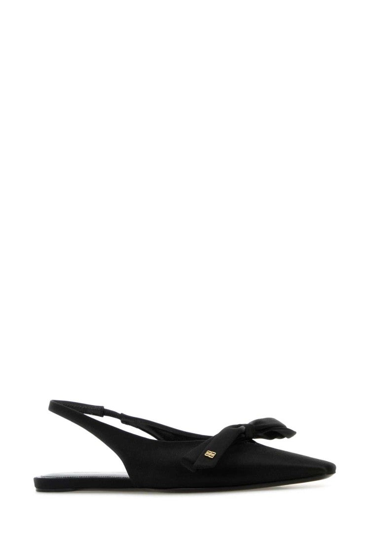 Balenciaga Black Satin Ballerinas