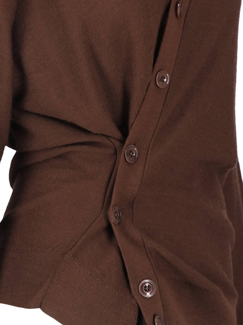 Lemaire Twisted V-Neck Wool-Blend Cardigan