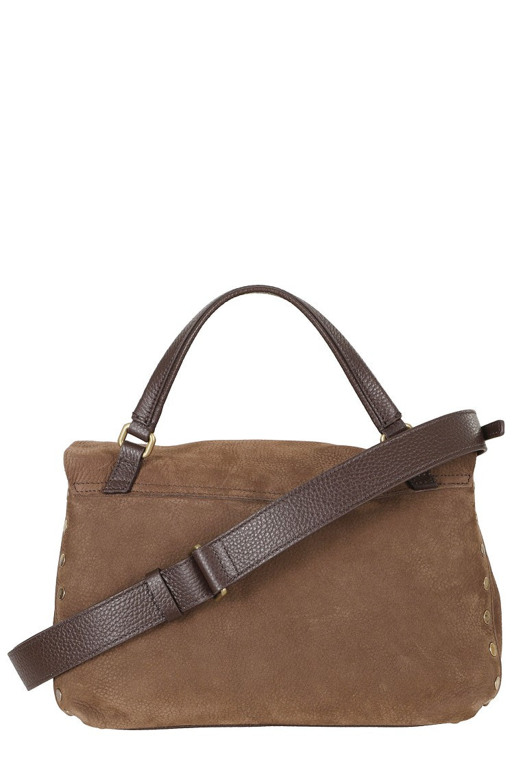 Zanellato Postina Jones Nubuck Handbag With Double Twist Lock And Adjustable Strap