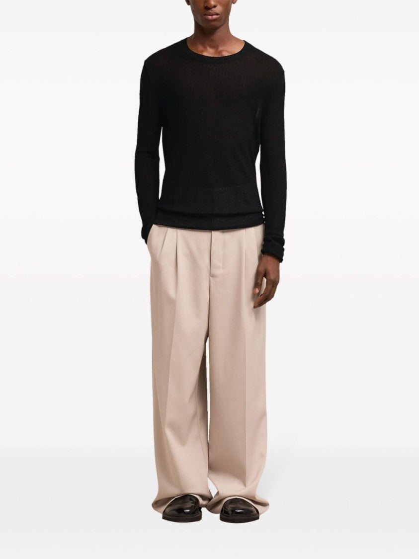 Ami Paris Knitted Bouclé Sweater