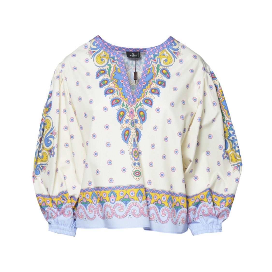 Etro Multicolored Cotton Blouse Medallion Print