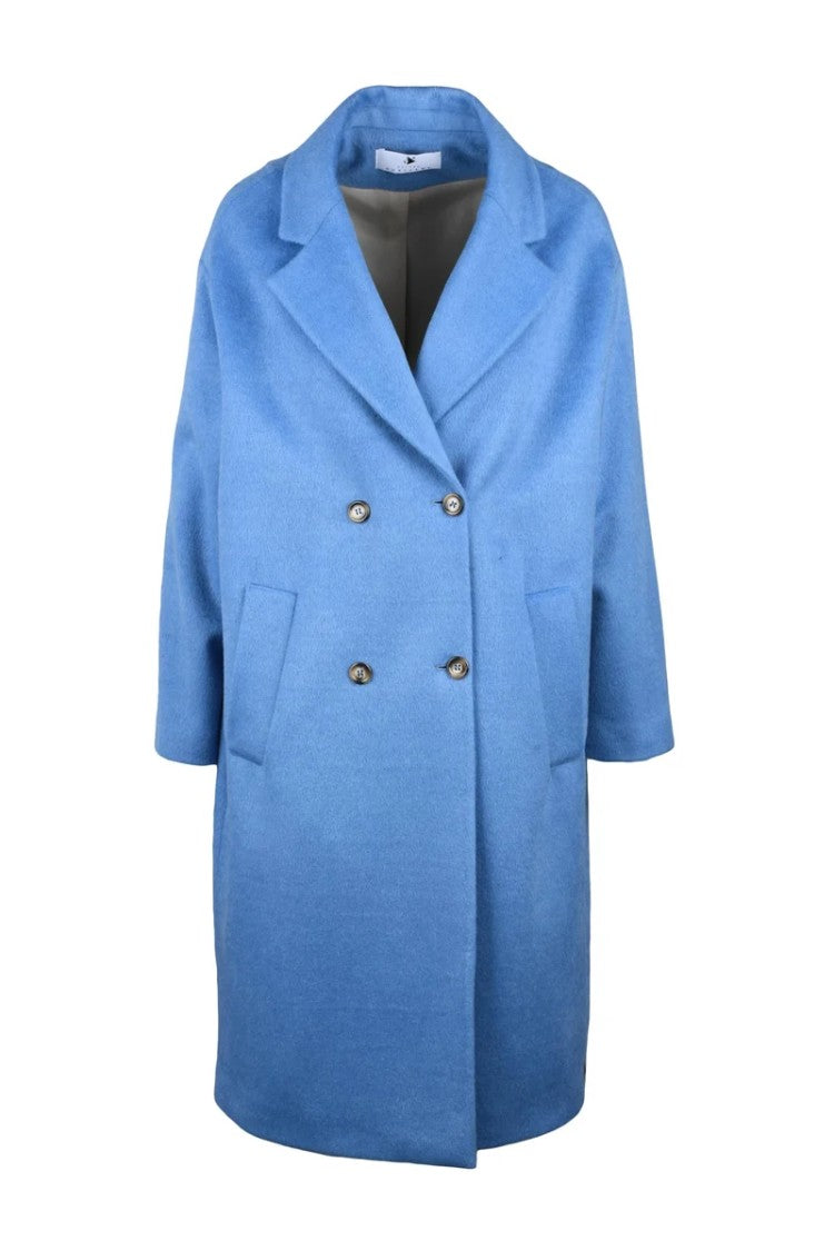 Oliver Horigamy Double-Breasted Coat - Light Blue
