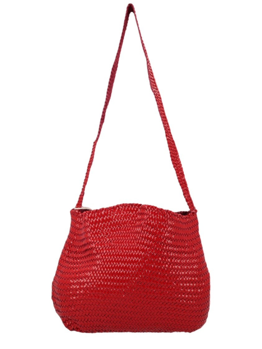 Dragon Diffusion Red Medium Woven Leather Shoulder Bag