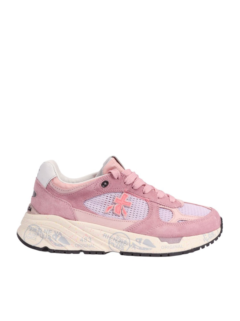 Premiata Mased Pink Suede Mesh Sneakers