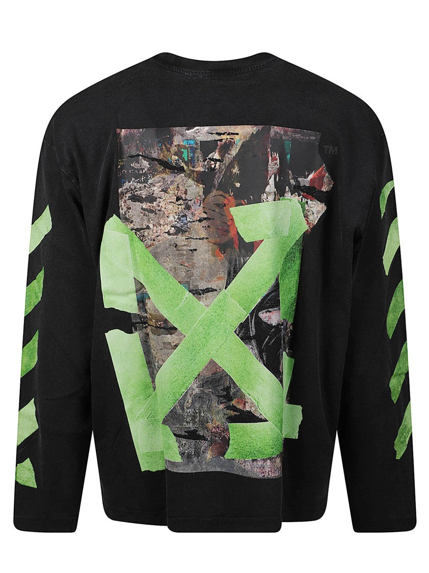 Off-White Black Bacco Arrow Long-Sleeve Cotton T-Shirt