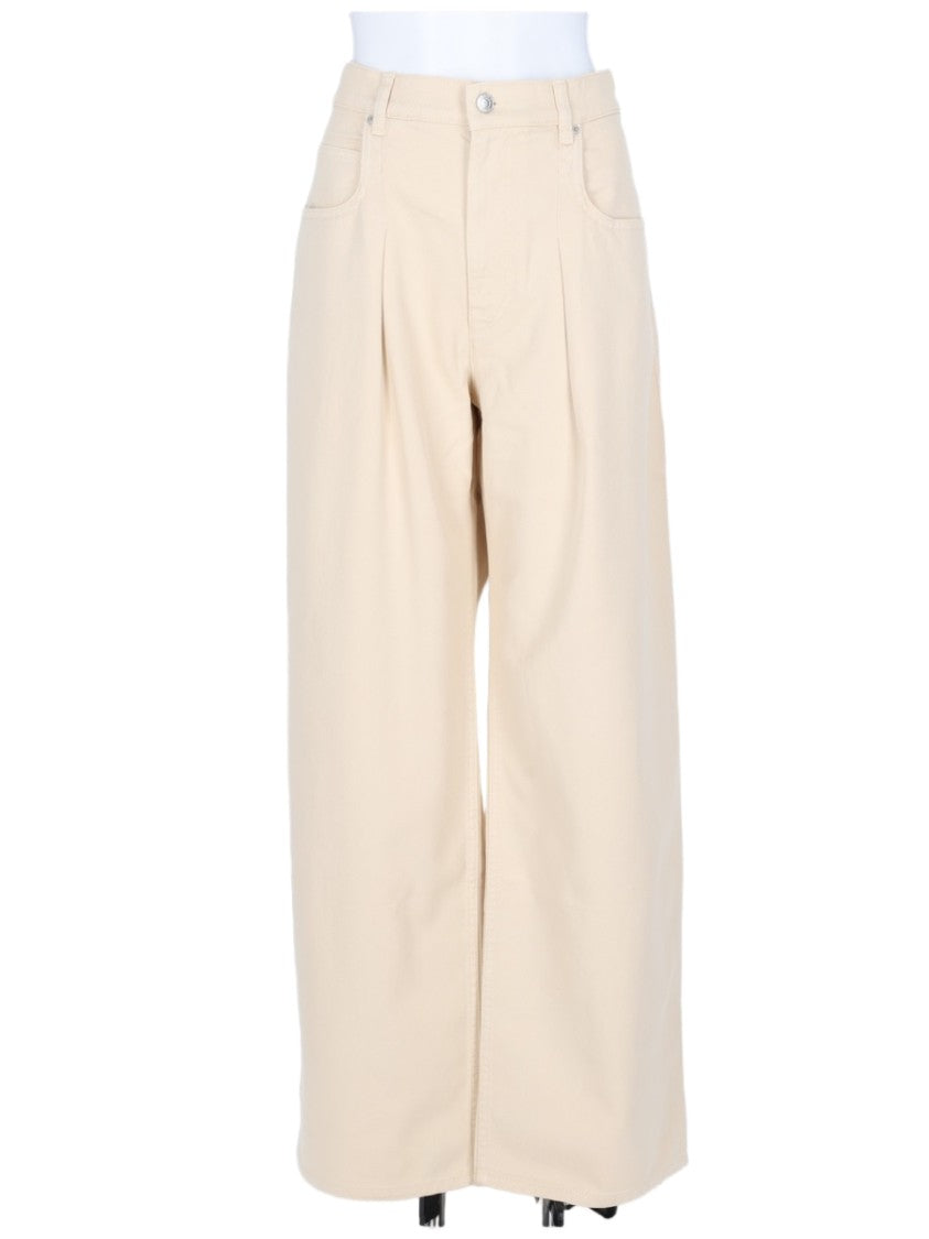 Isabel Marant High-Waisted Wide-Leg Pants With Front Pleats And Button Closure