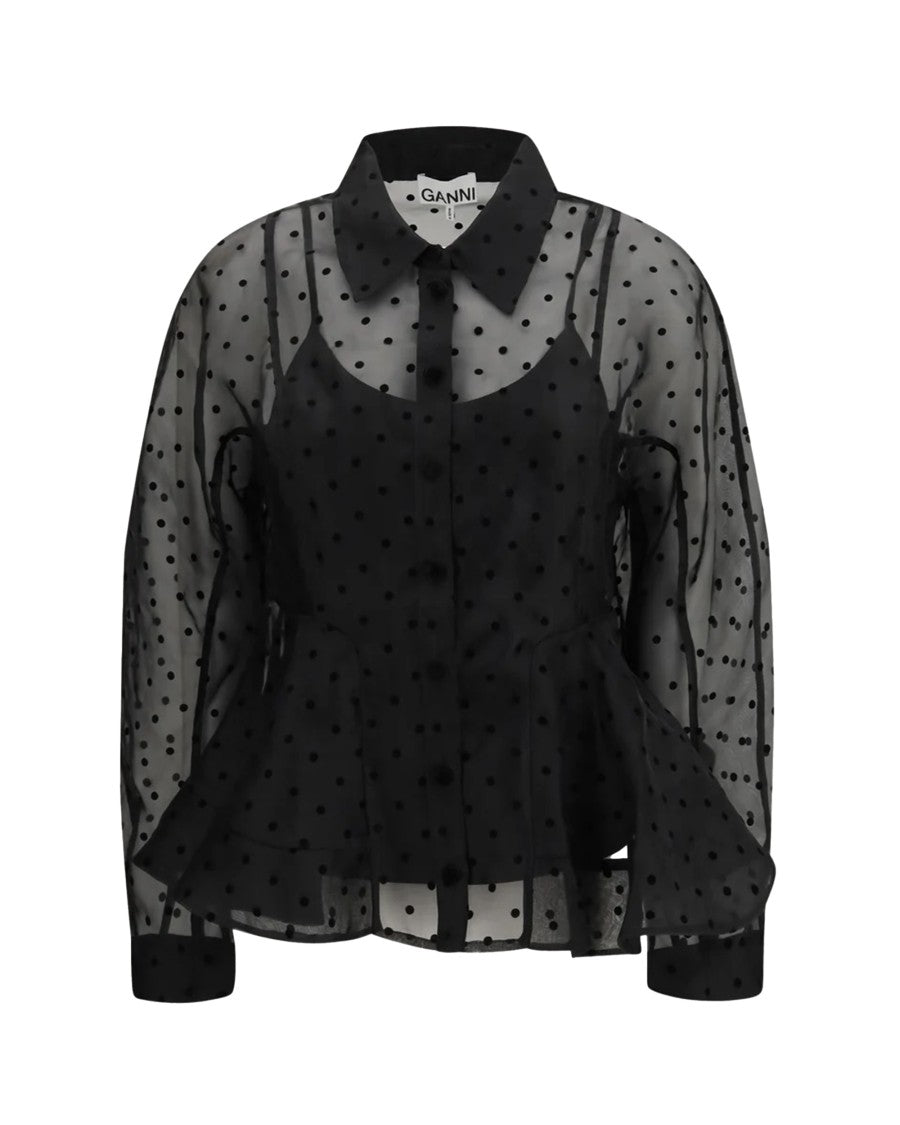 Ganni Peplo Organza Shirt