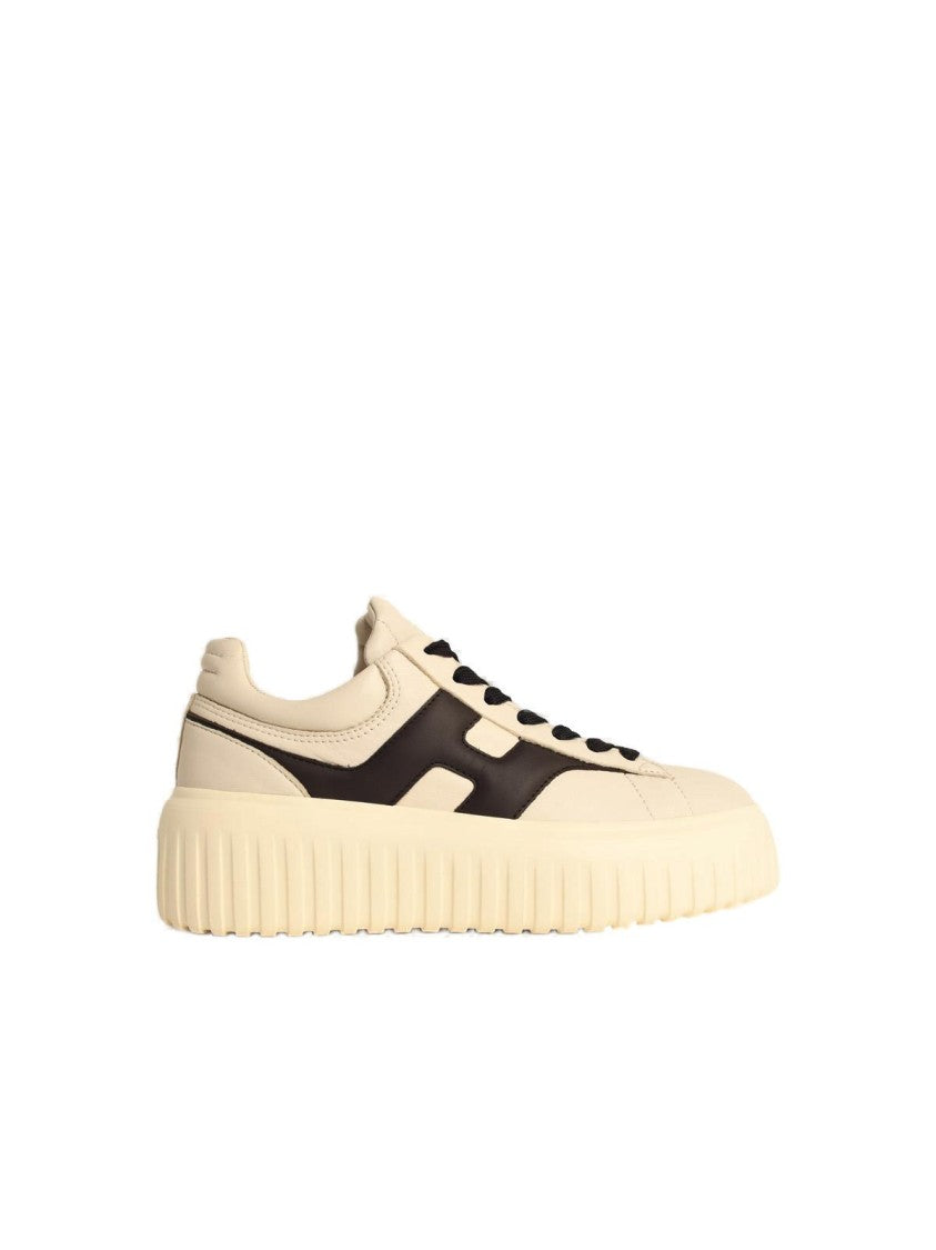 Hogan H-Stripes' Ivory Leather Sneakers