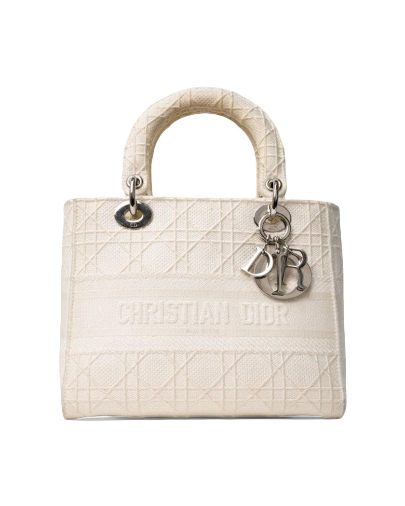 Dior Lady D-Lite Medium Cannage Panna