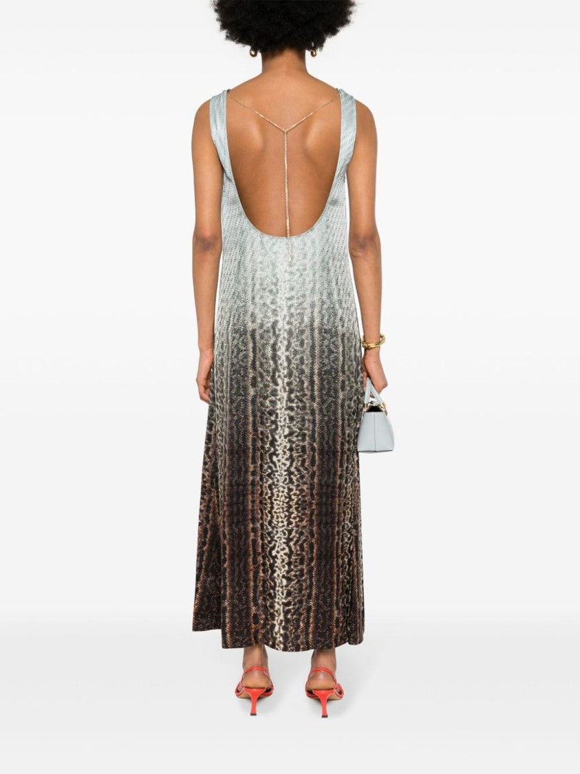 Fendi Silk Midi Dress With Gradient Design