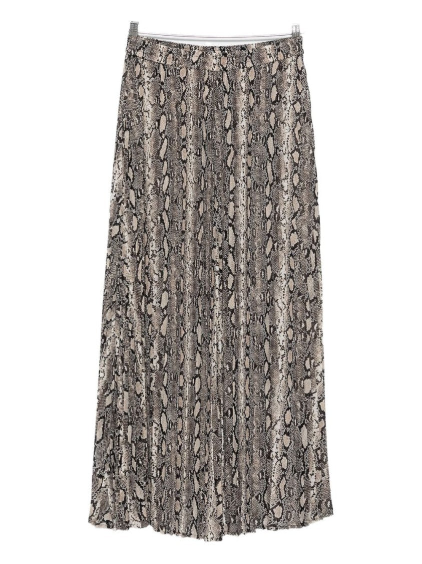 Michael Kors Flowing Mid-Length Snakeskin Pattern Skirt